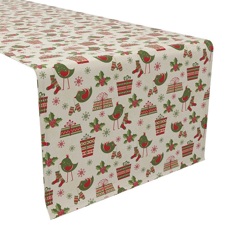 Table Runner， 100% Cotton， 16x72， Christmas Celebration