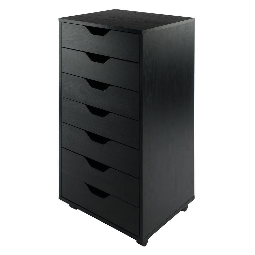 Winsome Halifax Black 7-Drawer Storage Cabinet 20792