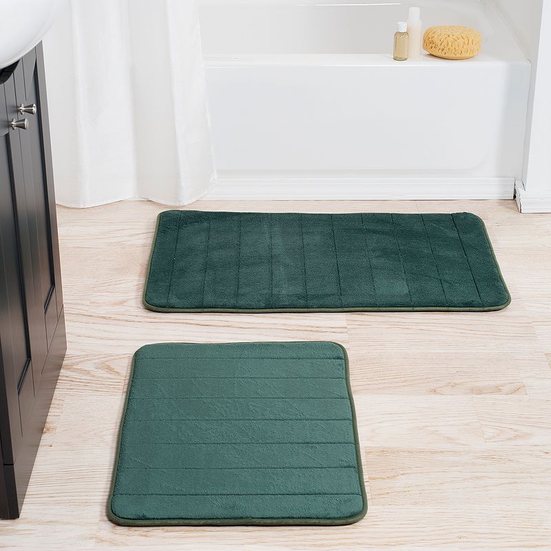 Portsmouth Home 2-piece Memory Foam Striped Bath Mat Set