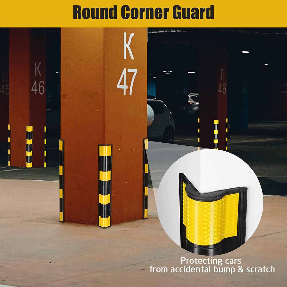 Yescom 2pcs Rubber Corner Guards for Walls Reflective 31