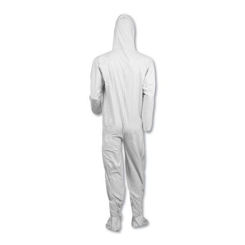 KleenGuard A40 Elastic-Cuff， Ankle， Hood and Boot Coveralls， X-Large， White， 25/Carton (44334)