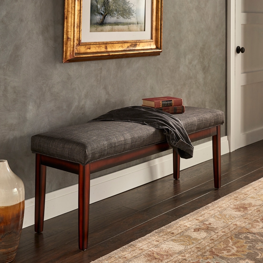 Hawthorne Upholstered Espresso Finish Bench by iNSPIRE Q Bold