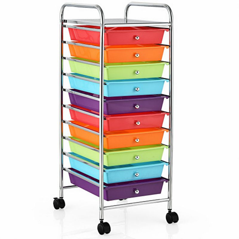 10 Drawer Rolling Storage Cart Organizer