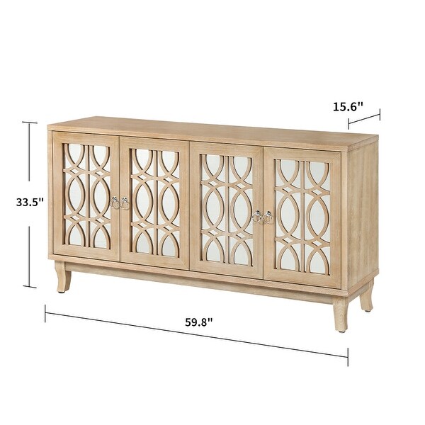 Storage Cabinet Sideboard Wooden Cabinet with 4 Doors