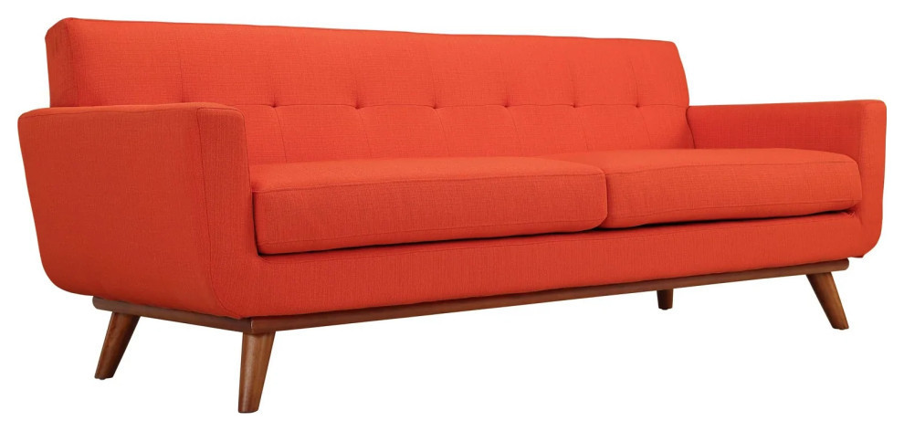 Giselle Atomic Red Sofa Loveseat and Armchair Set of 3   Midcentury   Living Room Furniture Sets   by V.S.D Furniture  Houzz