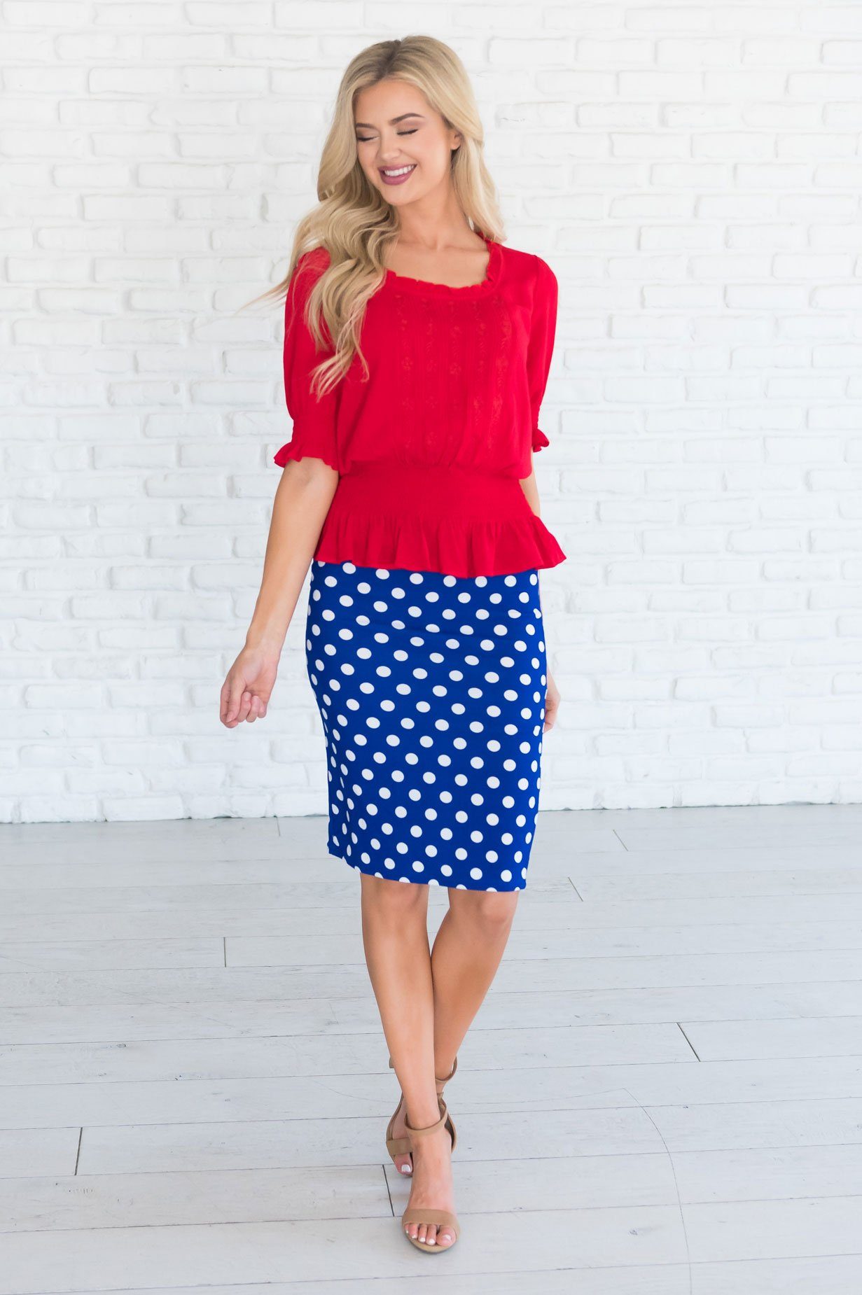 Dots Galore Modest Pencil Skirt