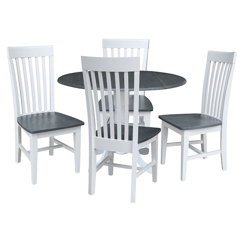 International Concepts Drop Leaf Dining Table and Slat Back Chair 5-piece Set