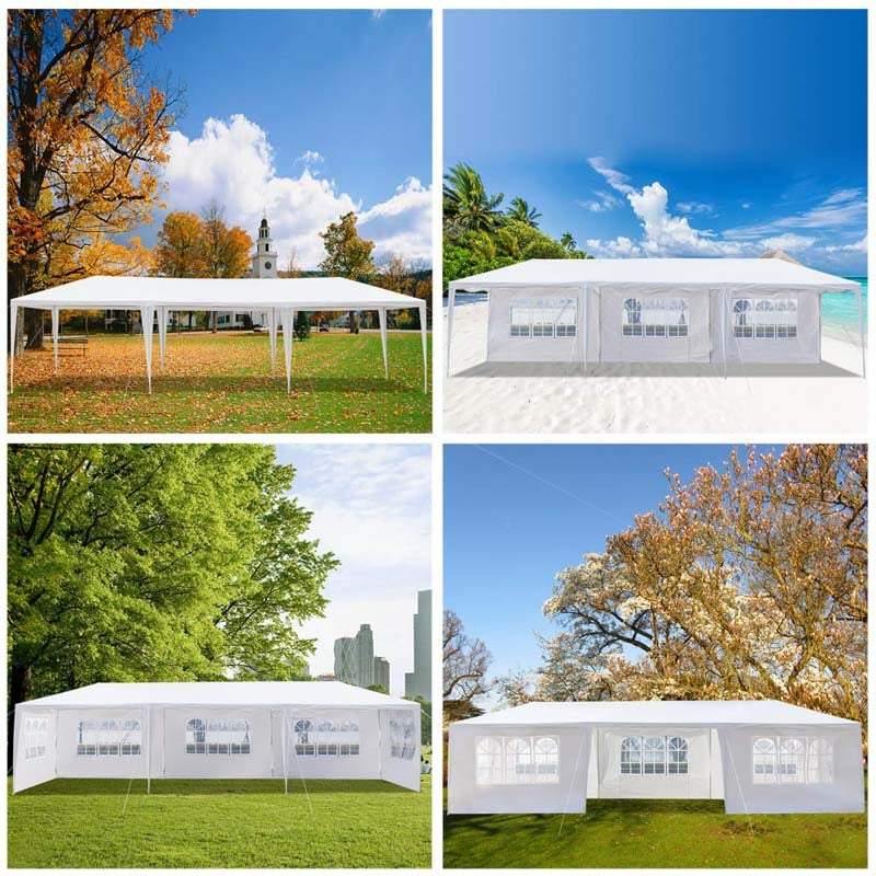 10 x 30 FT Outdoor Gazebo Canopy Tent Party Wedding Event Tent with 6 Removable Sidewalls & 2 Doorways