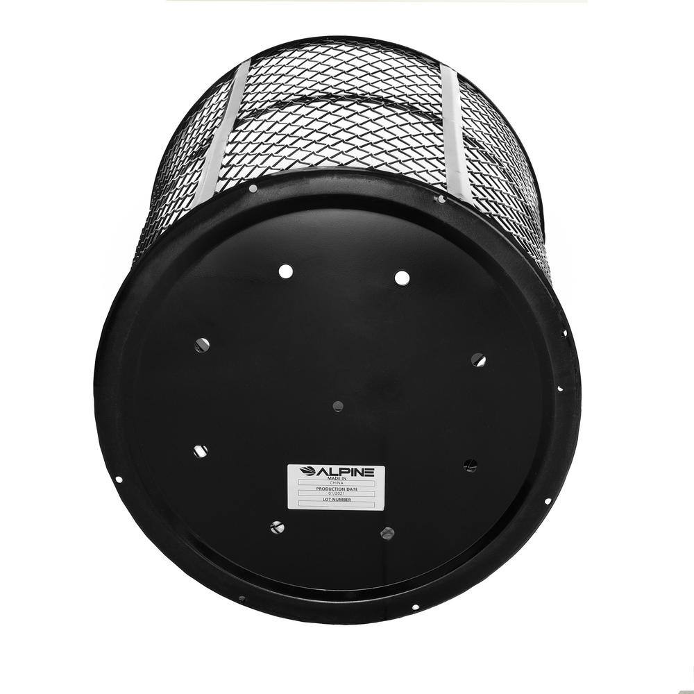 Alpine Industries 48 Gal. Steel Mesh Steel Open-Top All Weather Outdoor Commercial Trash Can 473-48-BLK