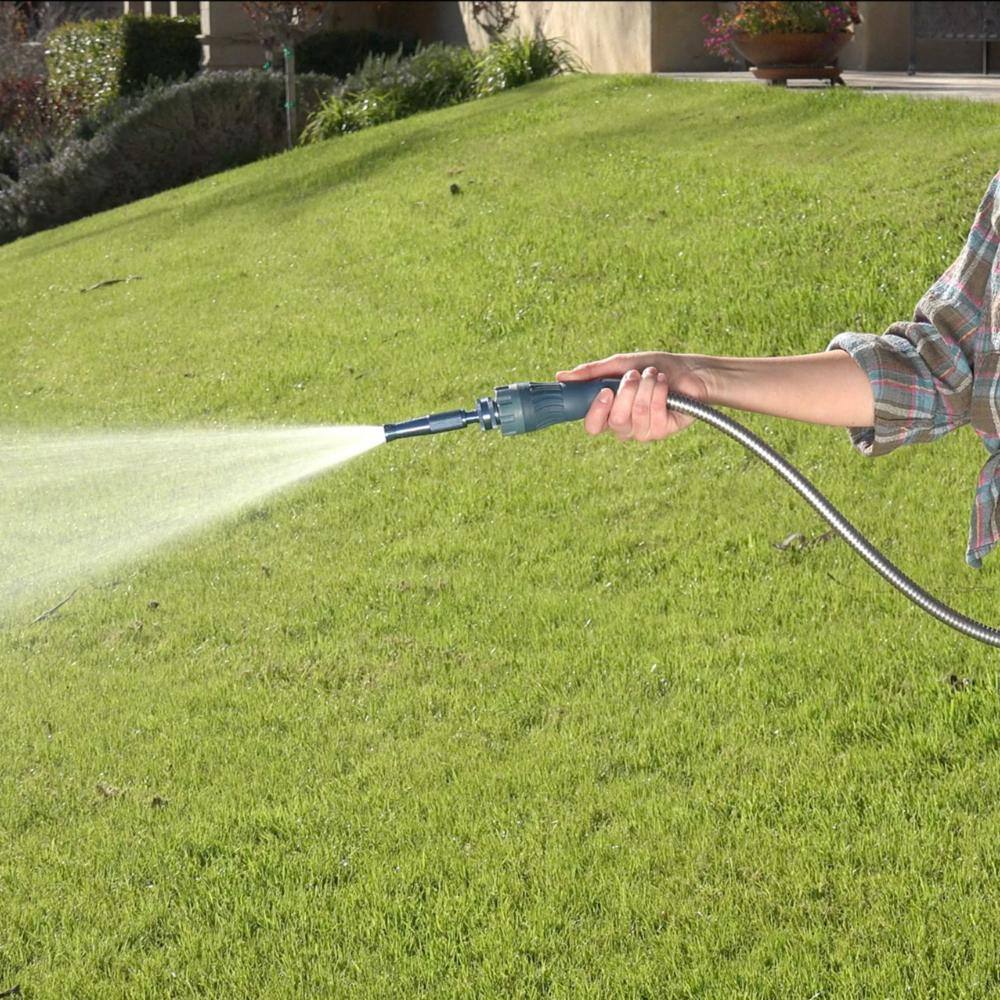 BERNINI FOUNTAINS Pro 58 in. Dia. x 50 ft. Length Light Kink Free Metal Hose - Grey LG3857GY