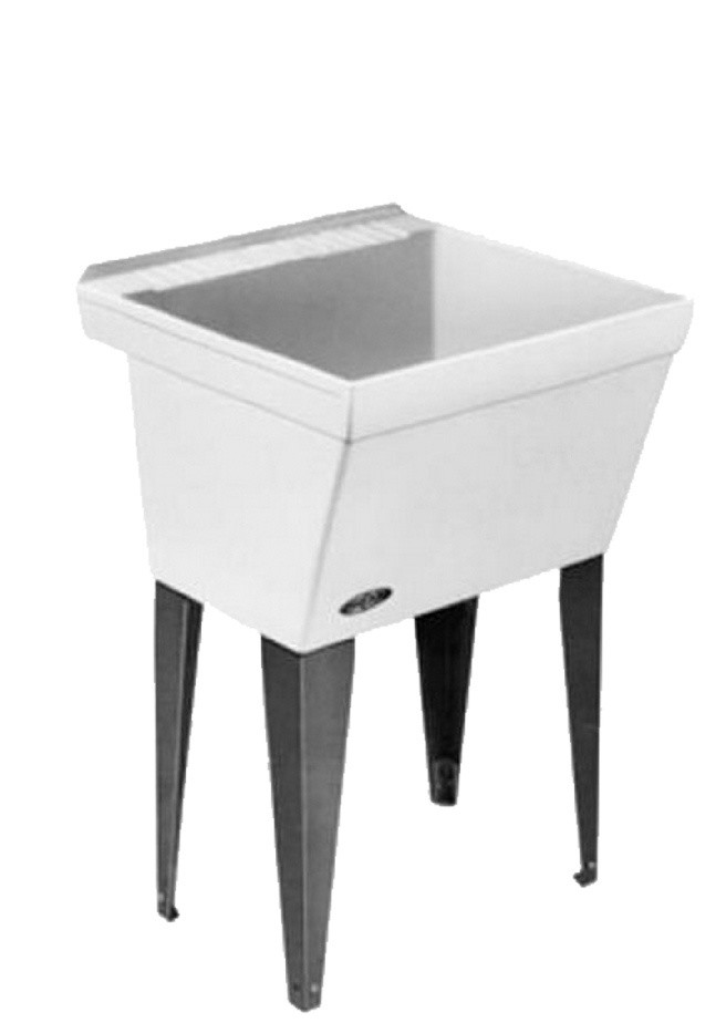 Mustee Utilatub Floor Mountnx23 in Laundry Tub  White  23 quotx23.5 quotx34 quot  Contemporary   Utility Sinks   by Transolid  Houzz