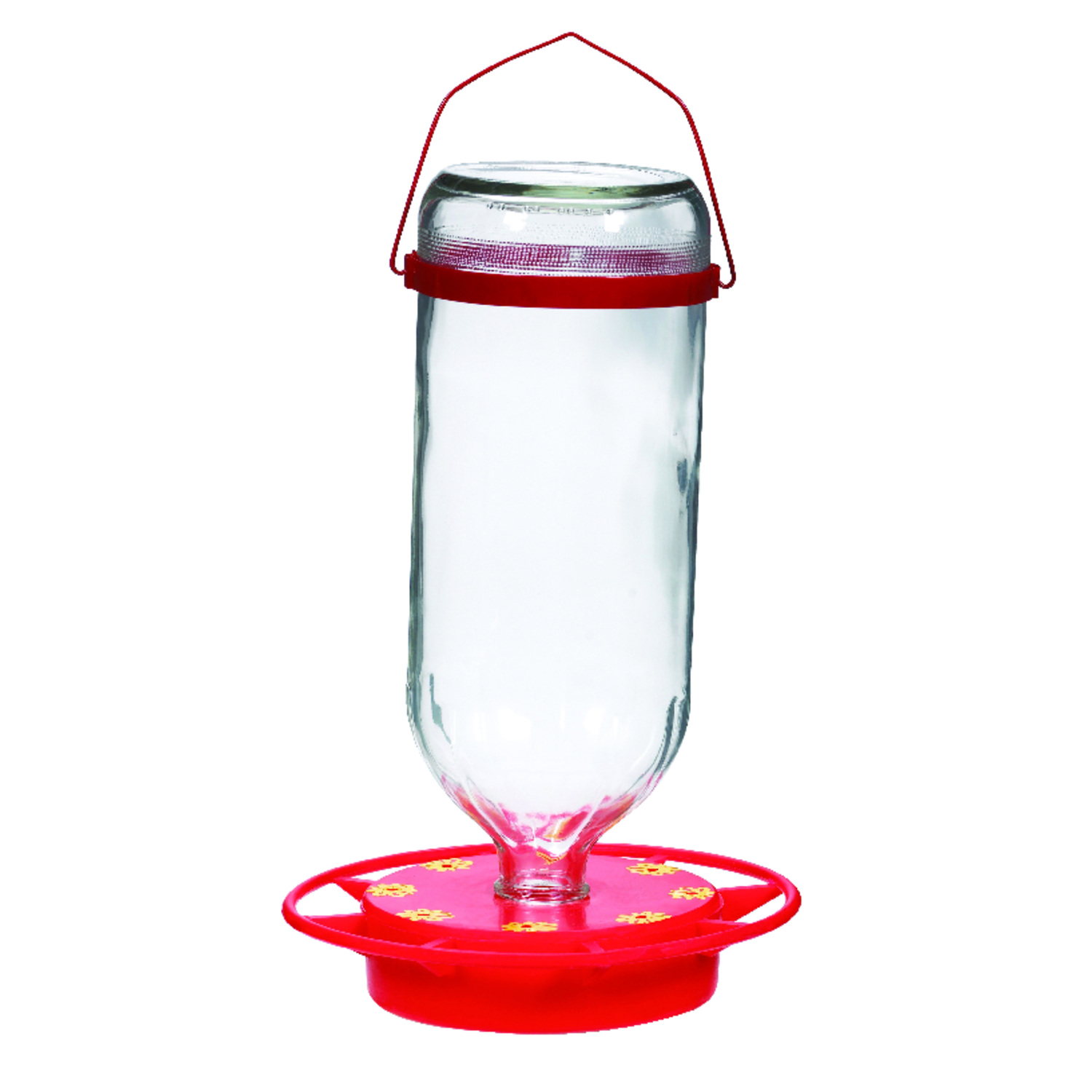 Humdinger Hummingbird 32 oz Glass Bottle Nectar Feeder 8 ports