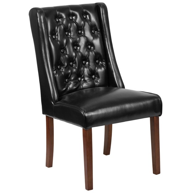 Emma And Oliver Tufted Parsons Chair With Side Panel Detail