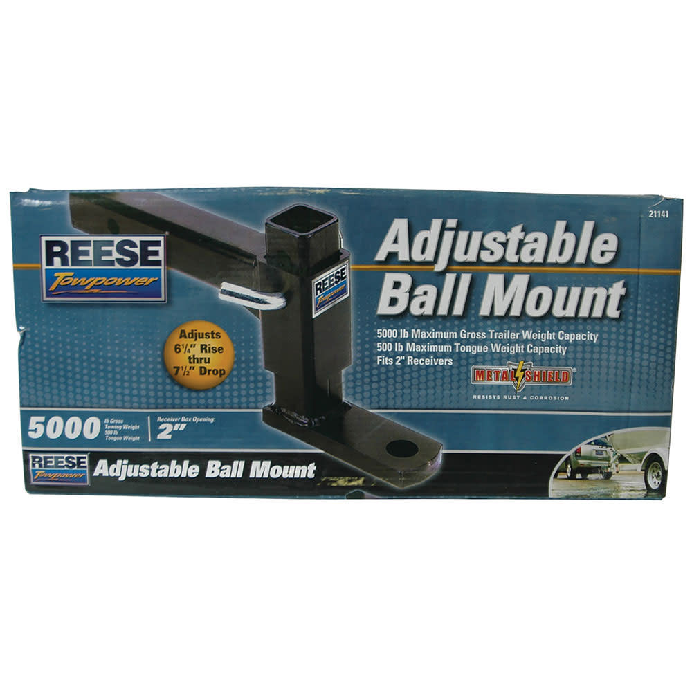 Reese 10.5 5000 lbs Black Adjustable Trailer Hitch Ball Mount ;