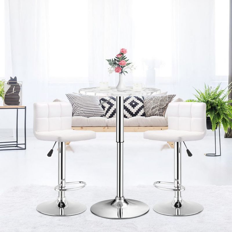 Hivago 360▲ Swivel Cocktail Pub Table with Sliver Leg and Base