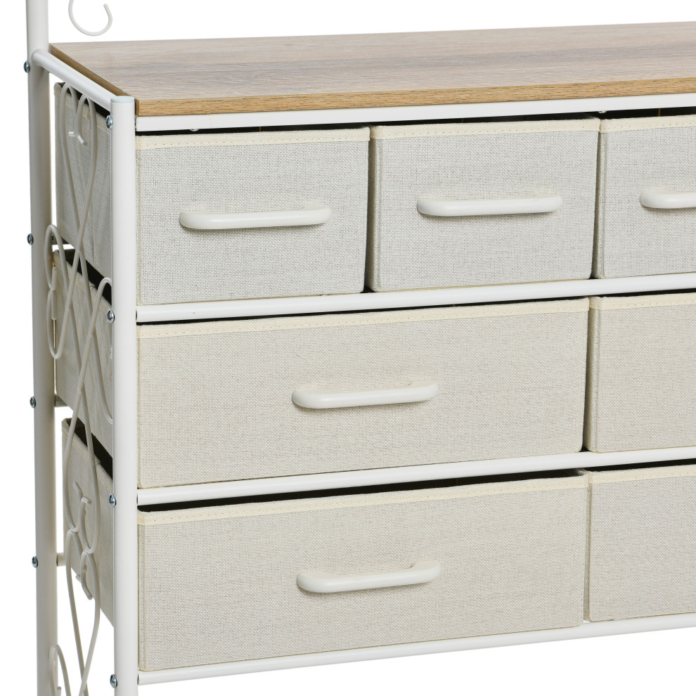 Dresser Table  8 White Drawers  Shoe Shelf White  Scandinavian White Top   Traditional   Dressers   by Household Essentials  Houzz