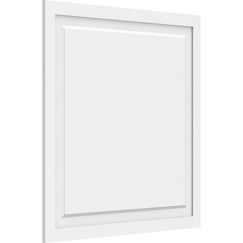 Ekena Millwork 58 in. x 3 ft. x 3 ft. Harrison Raised Panel White PVC Decorative Wall Panel WALP36X36X062HAR