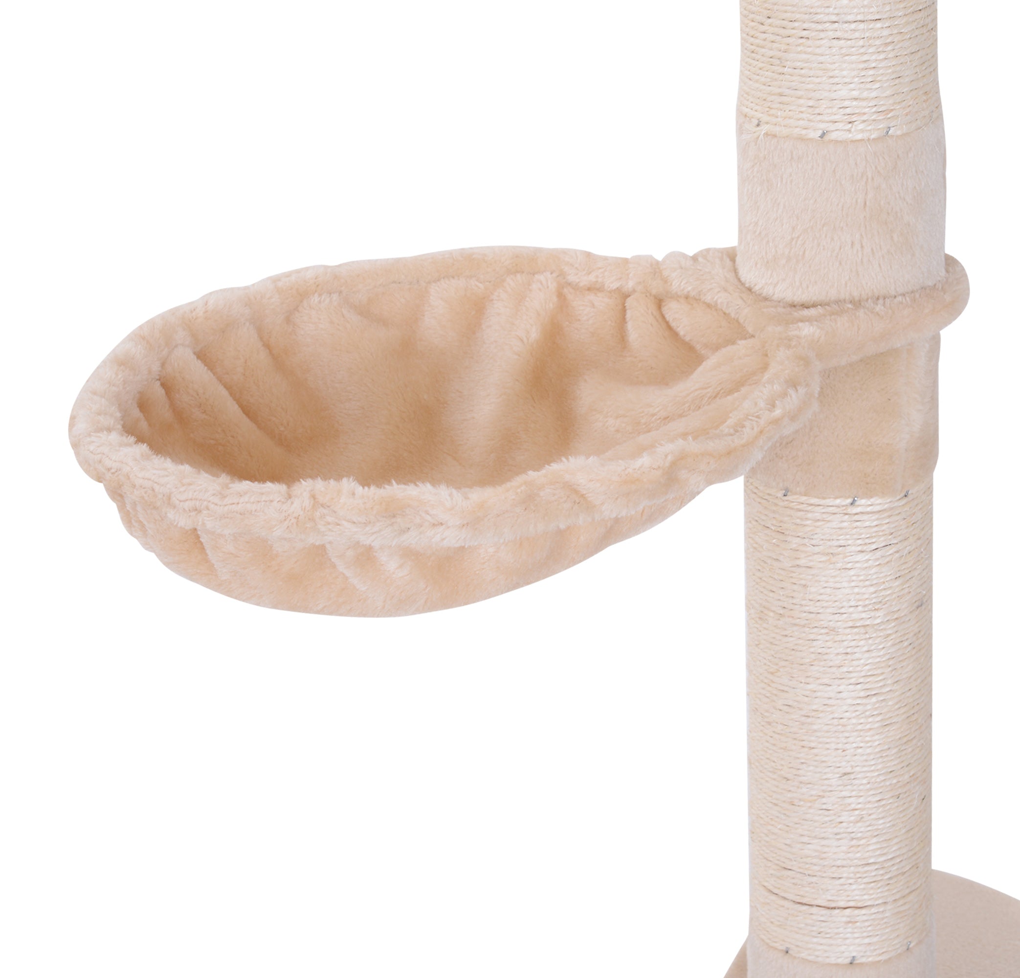 PawHut 8.5' Adjustable Floor-To-Ceiling Cat Tree w/ 5 Carpet Platforms, Beige