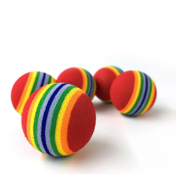 12 Colorful Rainbow Foam Balls for Fun Dog Training