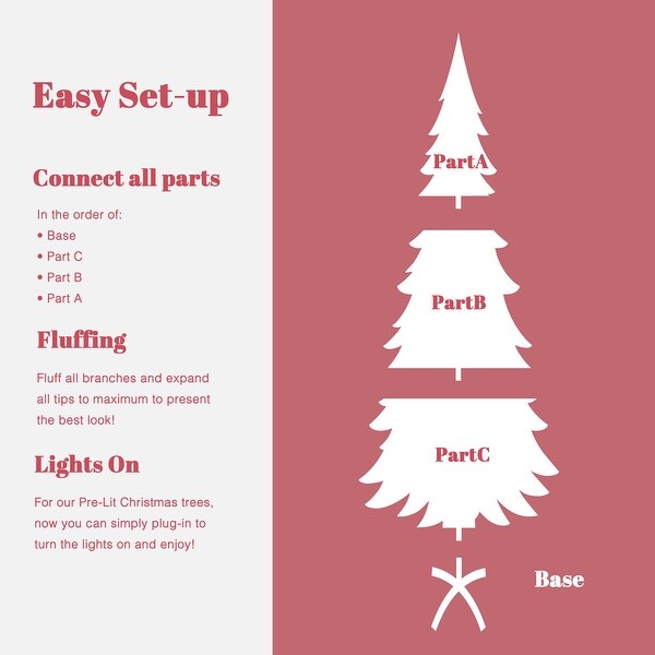 7Ft PreLit Pink Slim Hinged Artificial Christmas Tree with 8 Lighting Modes