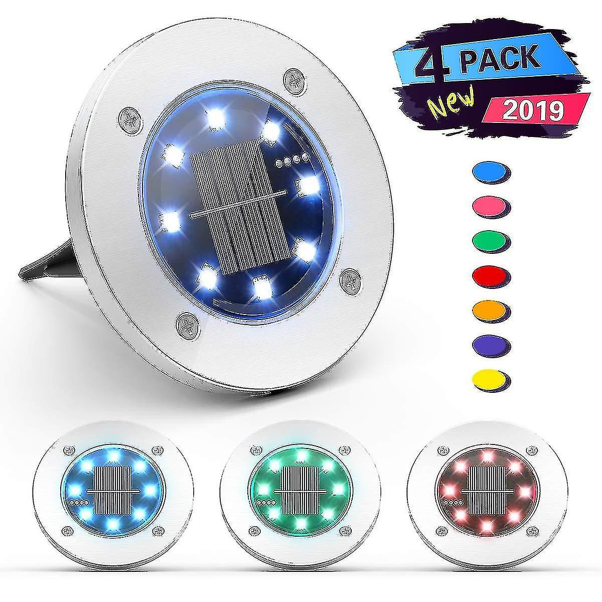 4 Pack Solar Stainless Steel Path Lights，sensing Landscape Lights