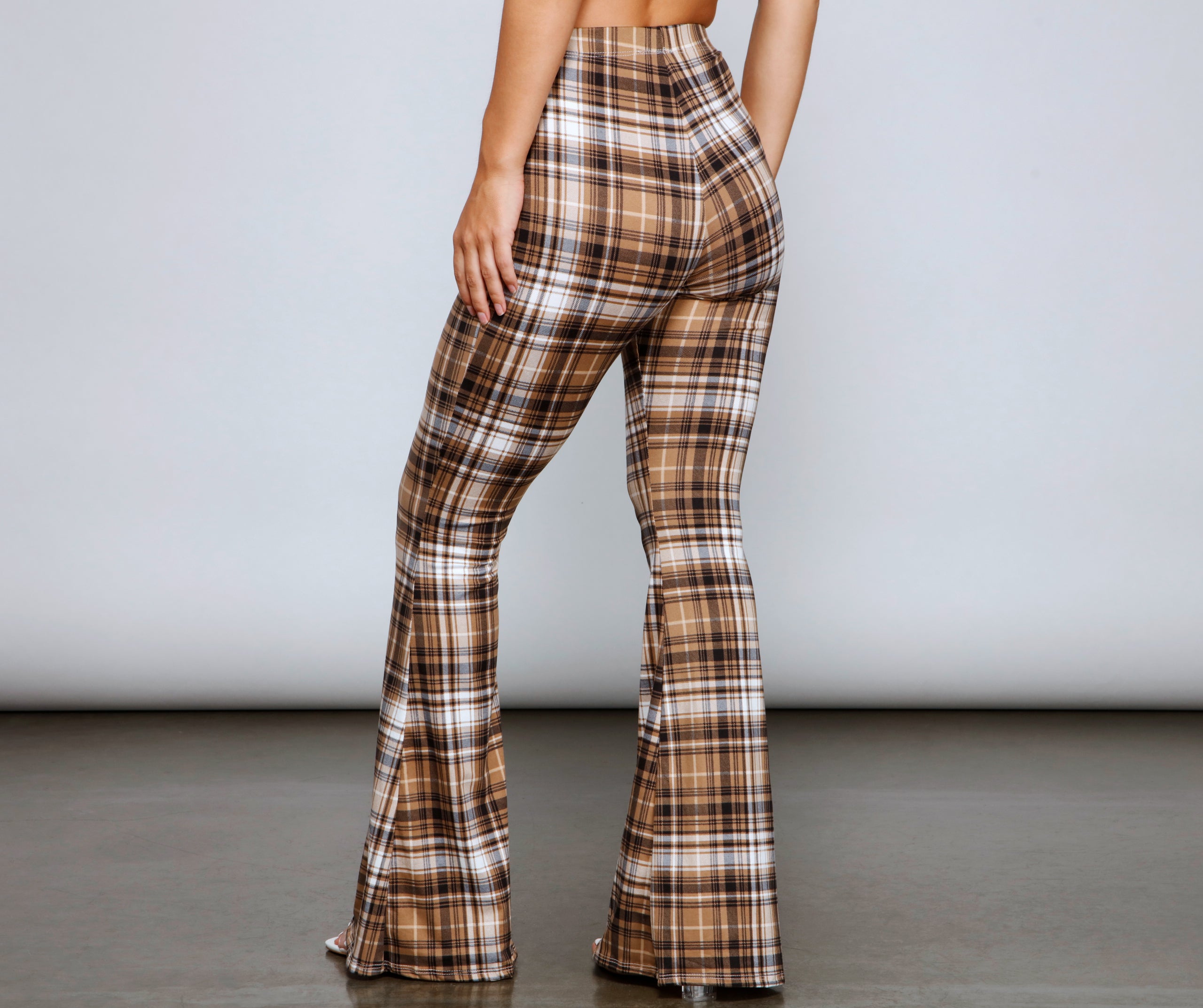 Trendy Must-Have Plaid Flare Pants