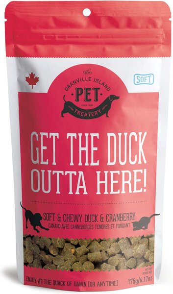 The Granville Island Pet Treatery Get the Duck Outta Here Soft Chew Treats， 6.17-oz bag