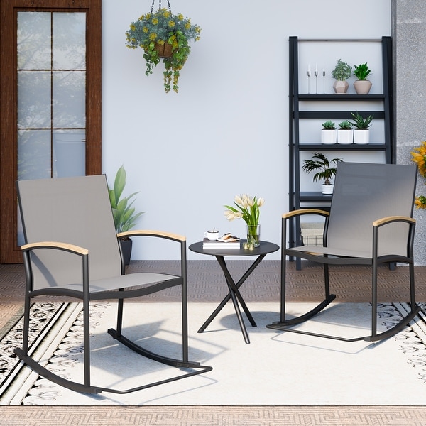 Futzca 3Piece Patio Bistro Sets，Two Chairs with Coffee Table