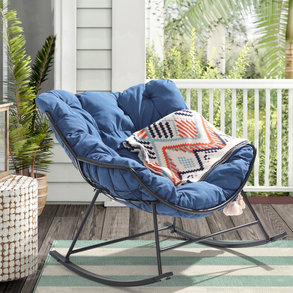 Patio Rocking Chair with Cushion