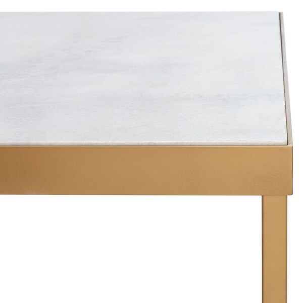 SAFAVIEH Couture Caralyn Rectangle Marble Coffee Table - 58 IN W x 24 IN D x 16 IN H