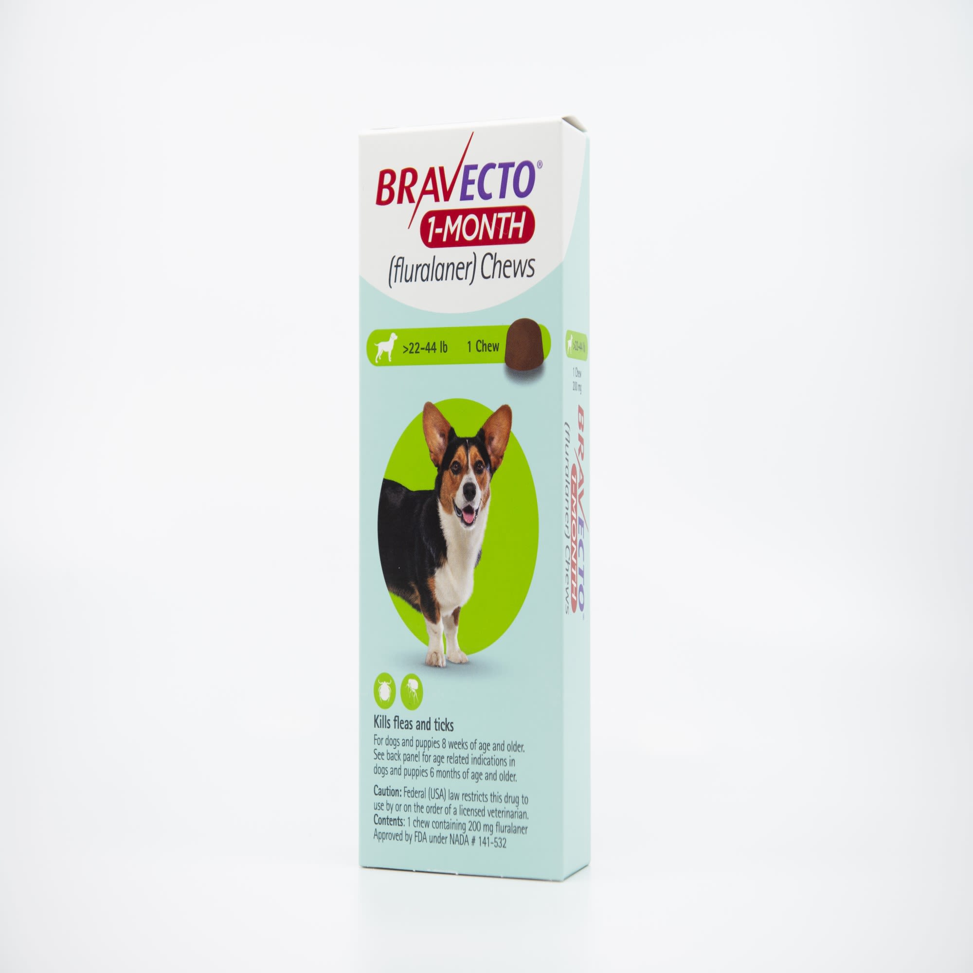 BRAVECTO 1-Month Chews for Dogs 22-44lbs， 1 Month Supply