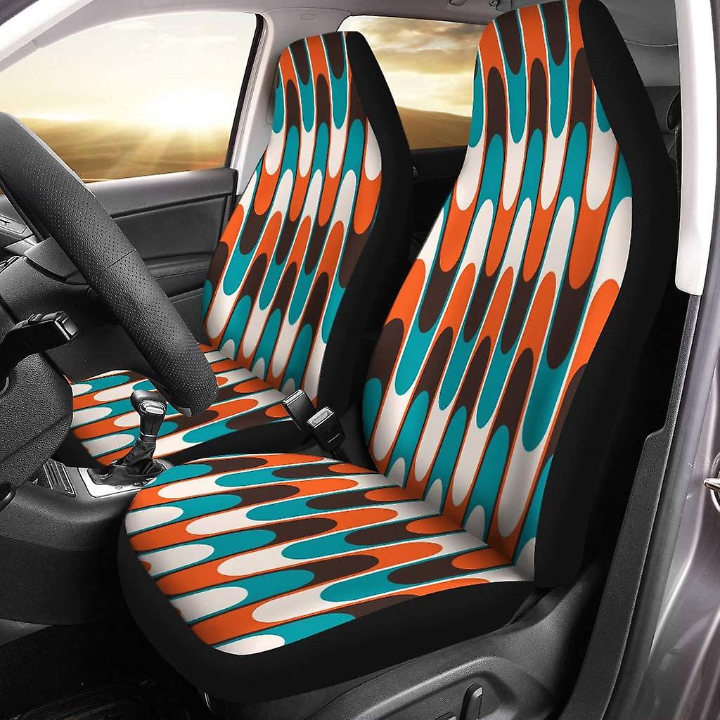 Set Of 2 Car Seat Covers Color Water Ripples Universal Auto Front Seats Protector Fits For Car，suv Sedan，truck