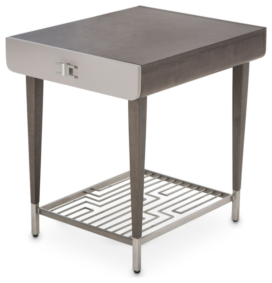 Aico Amini Roxbury Park 3 PC Cocktail  amp2 End Table Set in Slate   Contemporary   Coffee Table Sets   by AMOC  Houzz