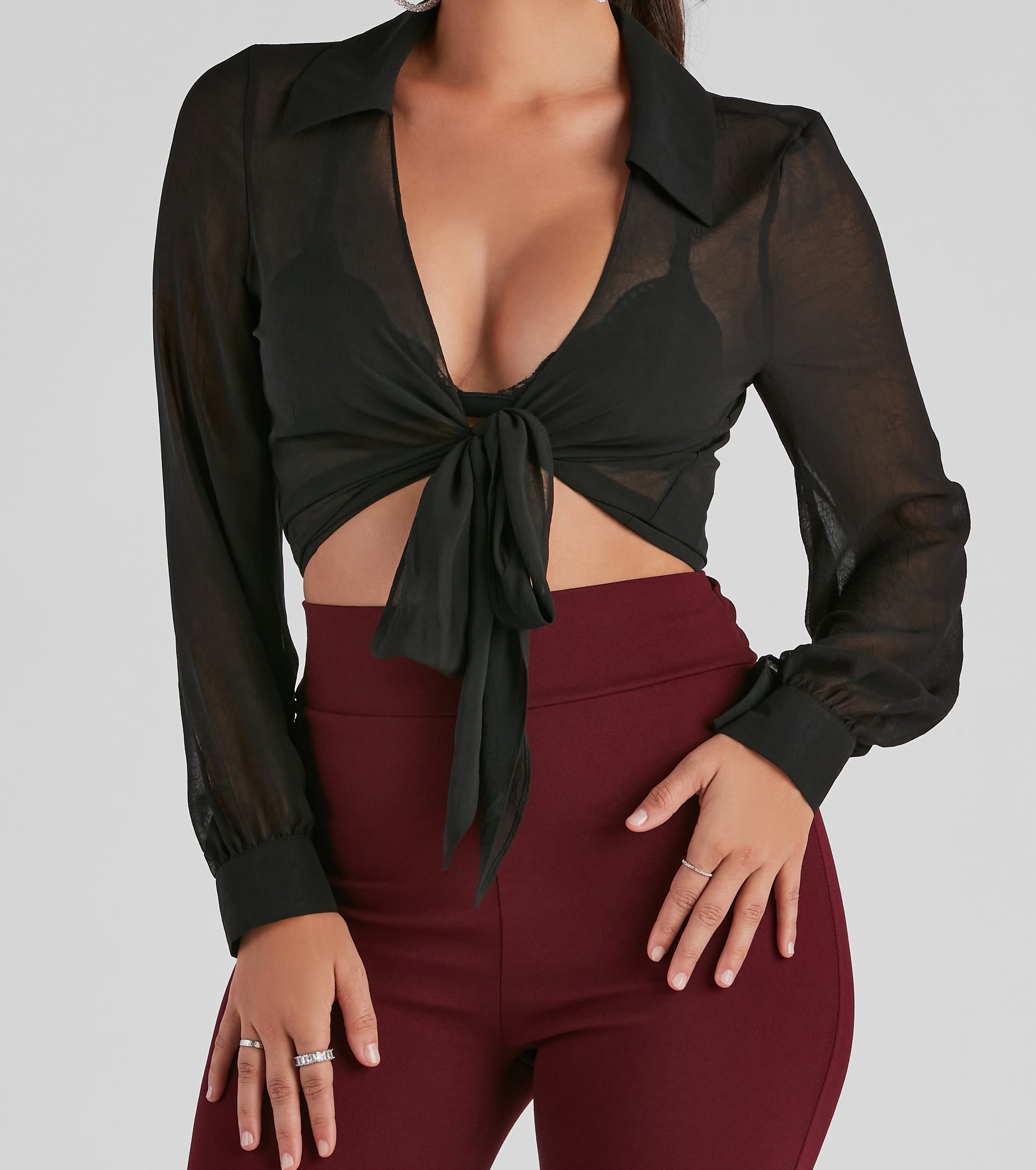 Chic Style Moves Tie-Front Top