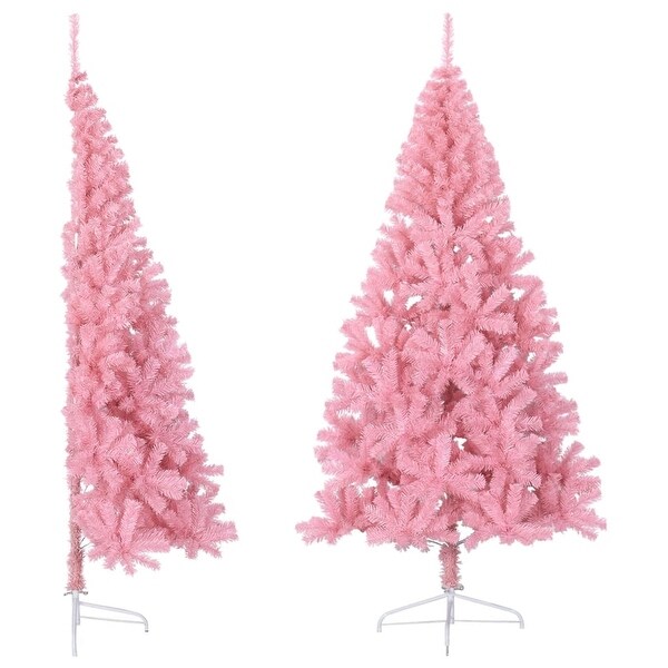 vidaXL Christmas Tree Decoration Artificial HalfCircle Tree with Stand PVC