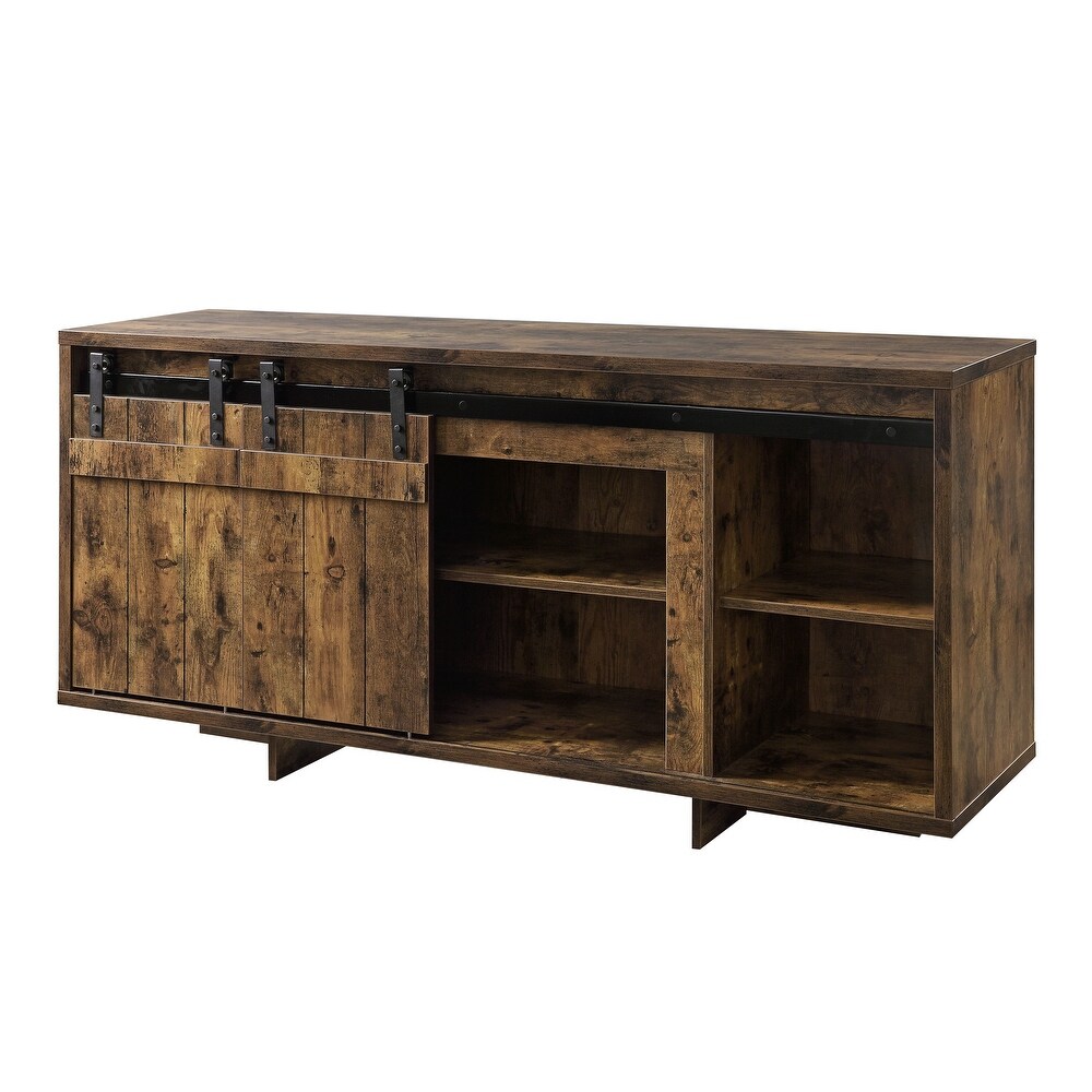 TV Stand for 60 Inch TV  Entertainment Center for Living Room Bedroom  Console Table with Double Barn Doors and Storage Cabinet