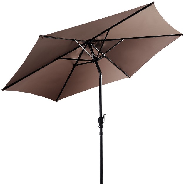 Tangkula Patio 9 x27 Outdoor Steel Market Backyard Garden Patio Table Umbrella