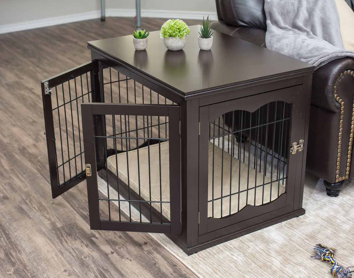 Internet's Best Double Door Furniture Style Dog Crate and End Table