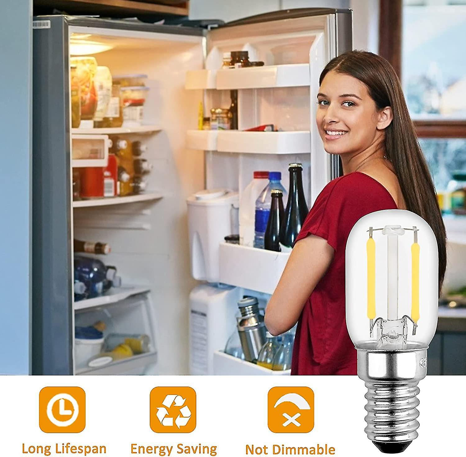 1w E14 Led Bulb For Frid， T22， Equivalent To 15w E14 Ndescent， Warm 2700k， 230v， S E14 Led For Frid/salt Lamp/kids ， Pack