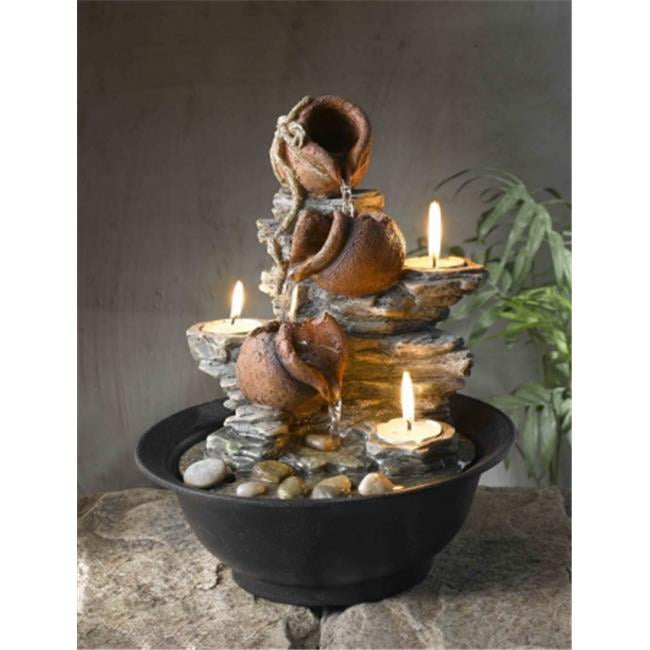 Fountain Cellar FCT002 Tavolo Luci Mini Pot Tabletop Fountain with Candle