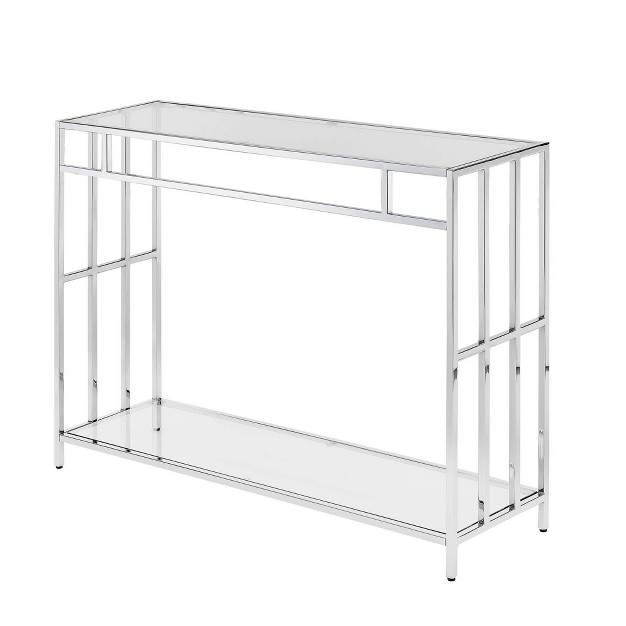 Mission Glass Console Table Chrome Breighton Home