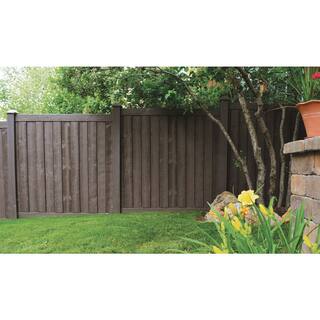 SimTek Ashland 6 ft. x 6 ft. DarkWalnut Brown Composite Privacy Fence Panel WP72X72DBR