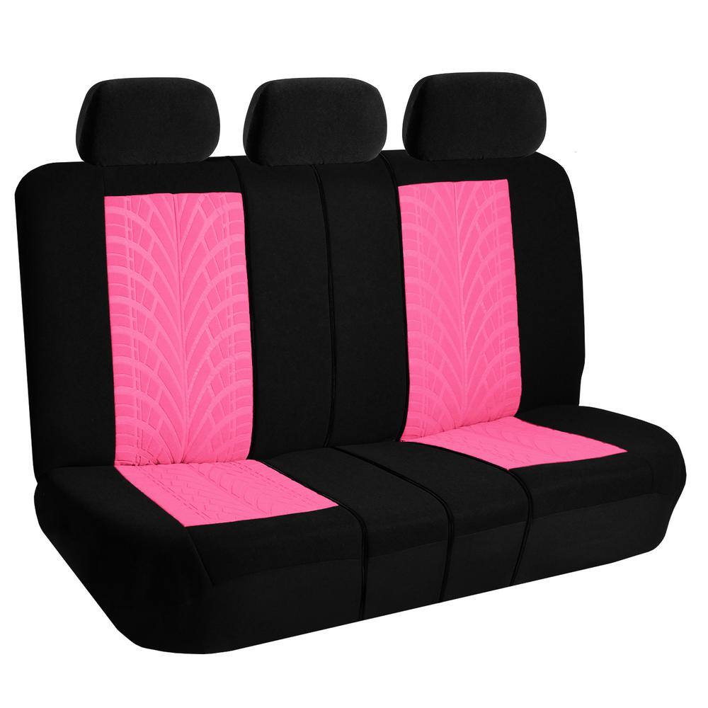 FH Group Polyester 47 in. x 23 in. x 1 in. Travel Master Full Set Car Seat Covers DMFB071115PINK