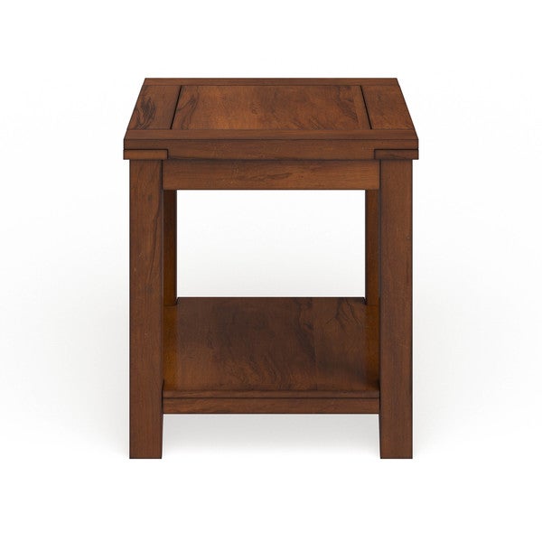 Furniture of America Llat Farmhouse Cherry 24-inch 1-shelf Side Table