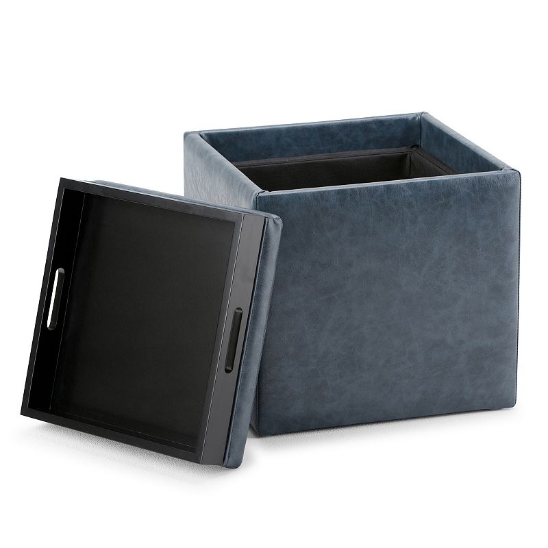 Simpli Home Rockwood Square Cube Storage Ottoman