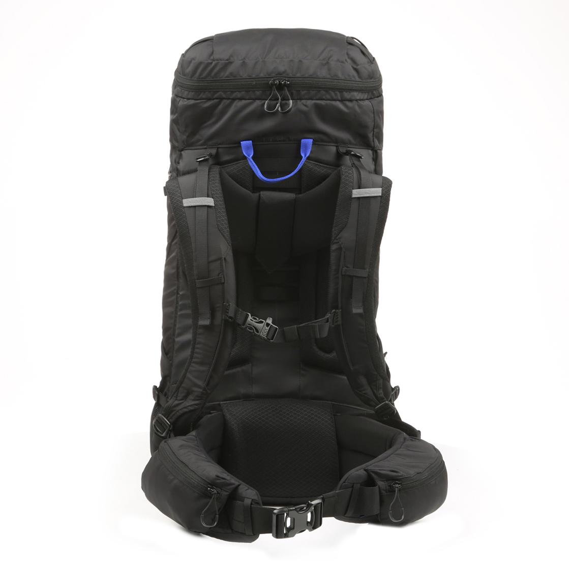 LITHIC 50 Liter Backpacking Backpack， with Reflective Accents， Black