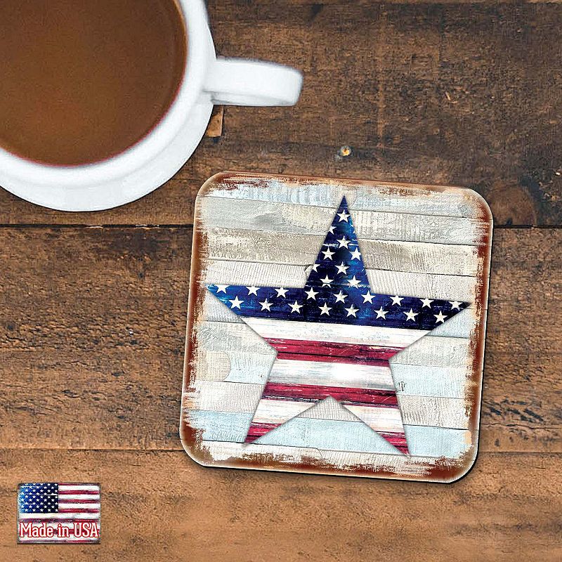 American Star Wooden Cork Coasters Gift Set of 4 by Nature Wonders