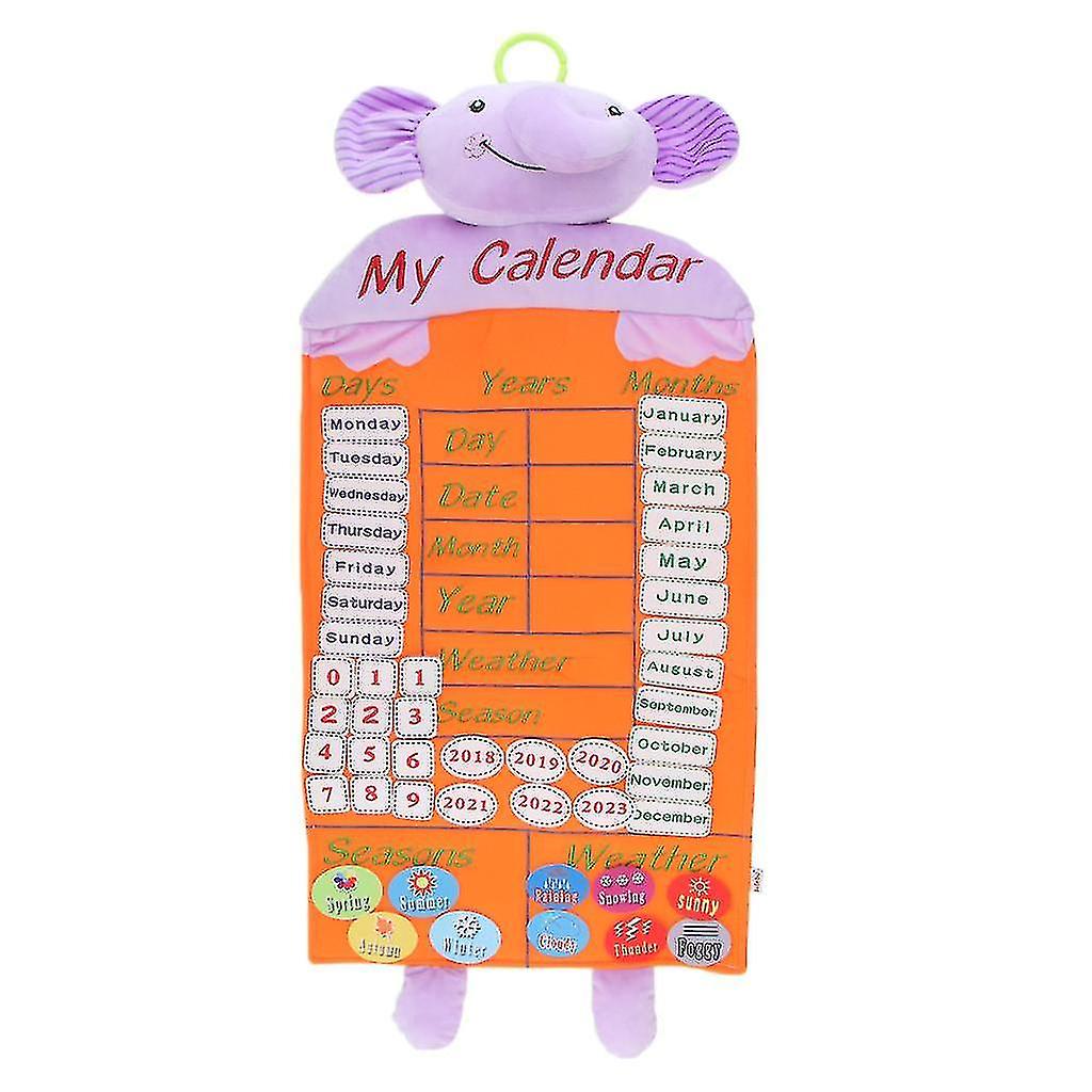 Elephant Pattern Hanging Calendar Learning Toy