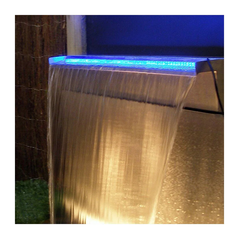 304 Stainless Steel Wall Fountain With Remote Control Outdoor Garden Supplies Swimming Pool Waterfall Spillways