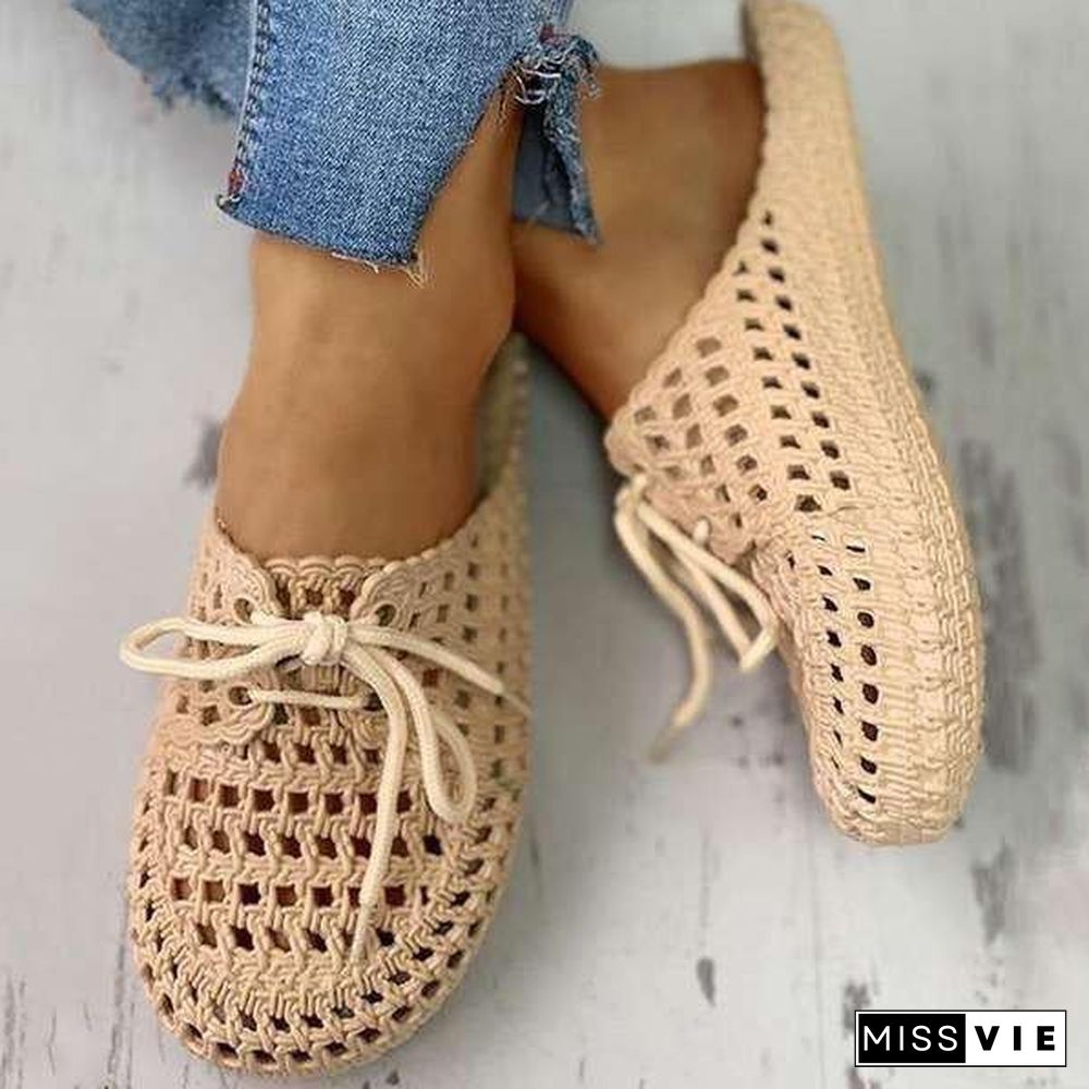 Fashion Hole Lace Soft Bottom Non-slip Slippers